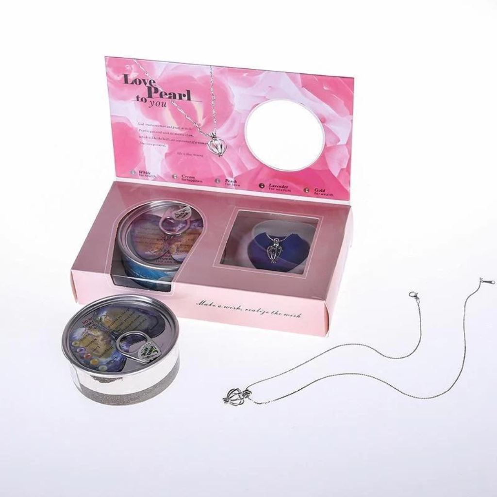 Mystic Pearl pendant Real Oyster Pearls Set (Earrings + Ring + Chain)