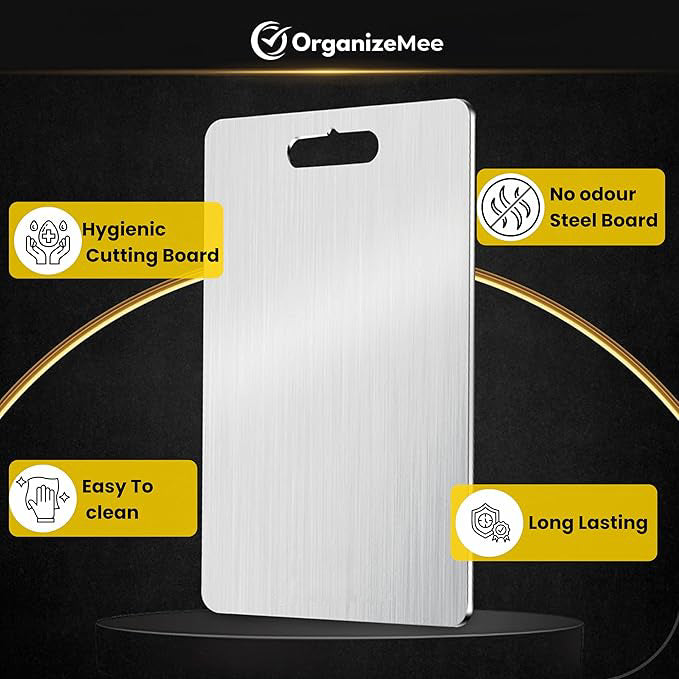 Chopping Board Stainless Steel,Heavy Duty Choping-Board Vegetable,Fruit Cutter, Safe Durable -36 cm*25 cm