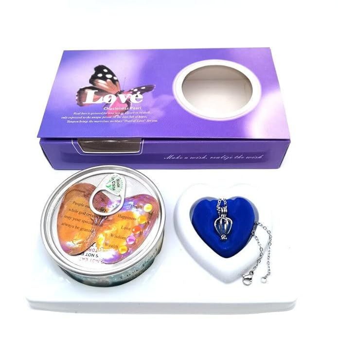 Mystic Pearl pendant Real Oyster Pearls Set (Earrings + Ring + Chain)